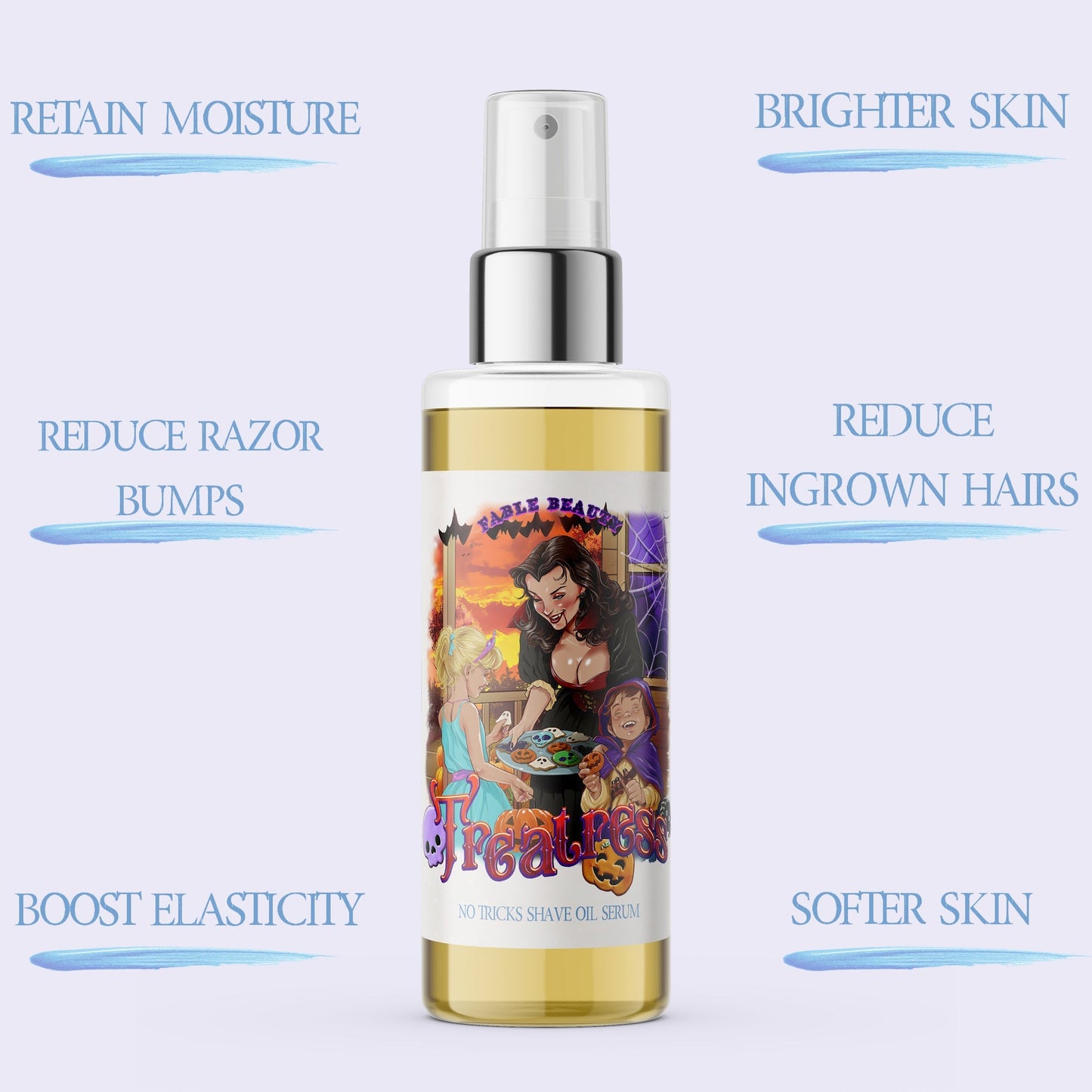 Treatress - Shave Oil Serum - Cinnamon Sugar Cookies, Vanilla Extract, Warm Nutmeg