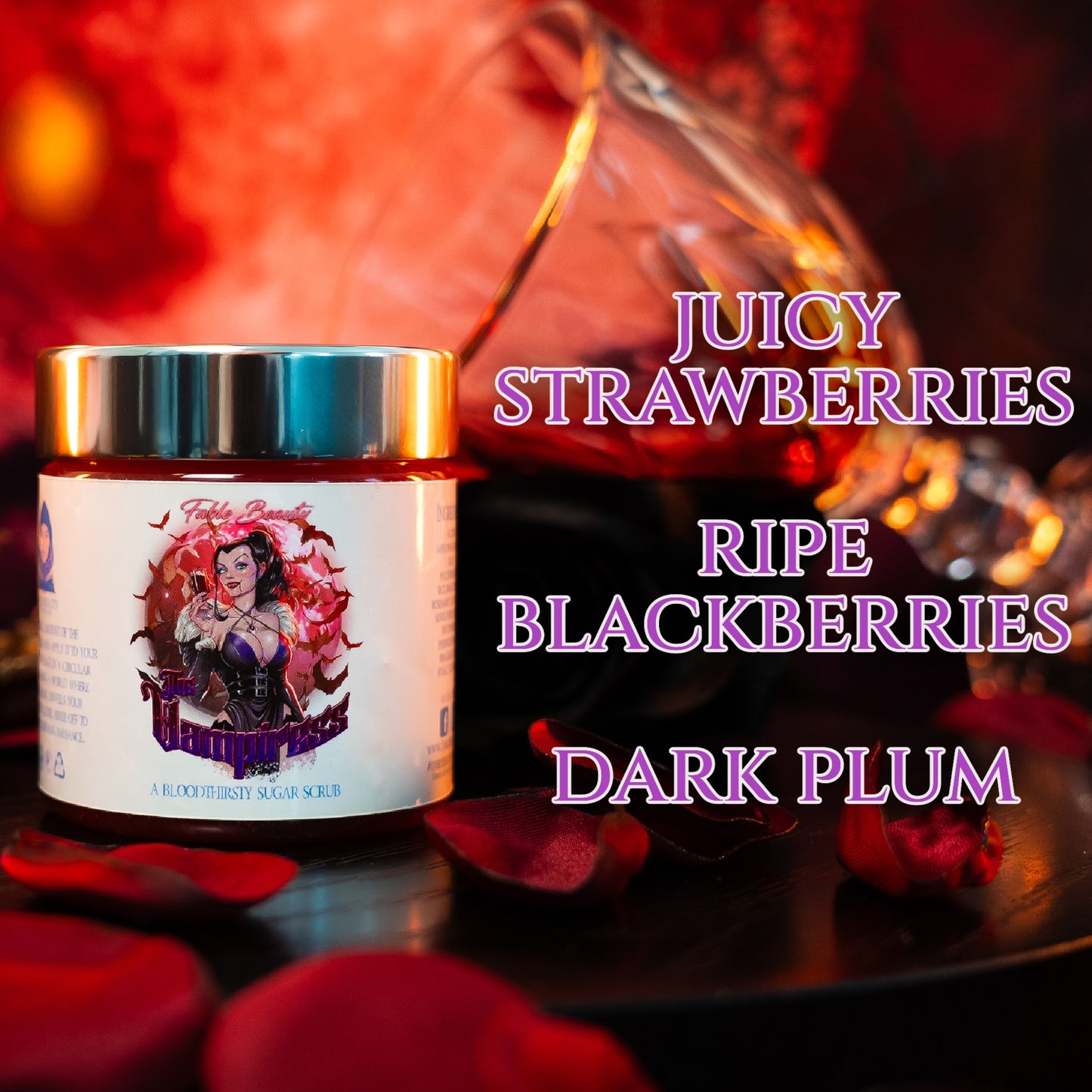 Vampiress - Magical Sugar Scrub - Juicy Strawberries, Ripe Blackberries, Dark Plums