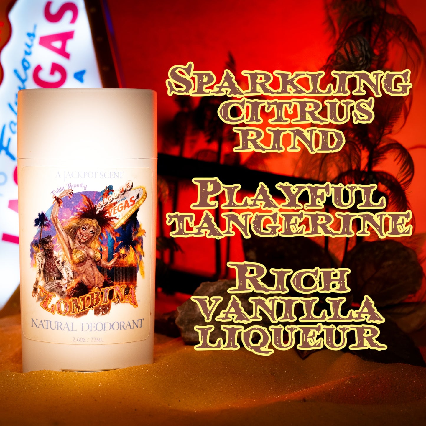Zombina - Natural Deodorant - Sparkling Citrus Rind, Playful Tangerine, Rich Vanilla Liqueur