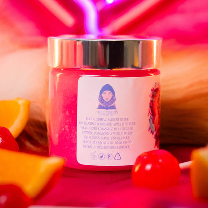 Foxy - Magical Sugar Scrub - Honeydew Melon, Orange & Peach Juice, Strawberry Suckers