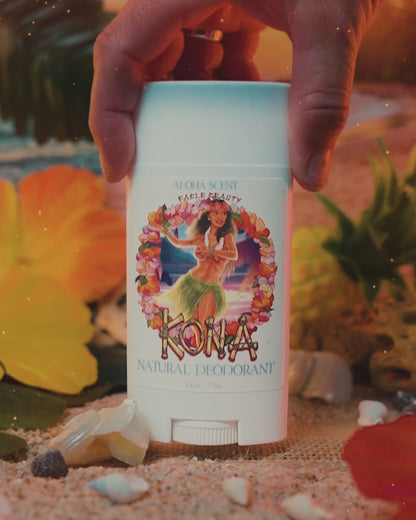 Kona - Natural Deodorant - Sun-Kissed Coffee Beans, Bamboo Coconut Breeze, Silky Almond Cream