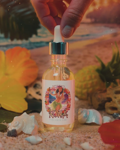 Kona - Hair Oil Elixir - Sun-Kissed Coffee Beans, Bamboo Coconut Breeze, Silky Almond Cream