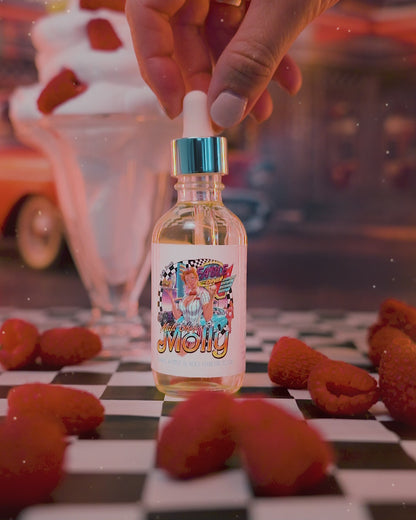 Malt Shop Molly - Hair Oil Elixir - Vanilla Bean Ice Cream, Raspberry Swirl, Sweet Whipped Cream