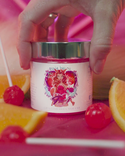 Foxy - Magical Sugar Scrub - Honeydew Melon, Orange & Peach Juice, Strawberry Suckers