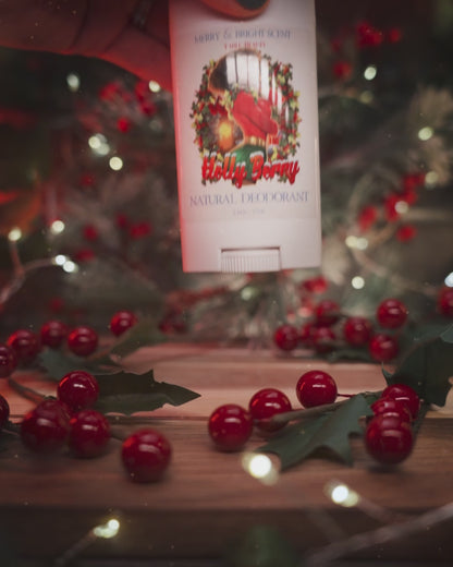 Holly Berry - Natural Deodorant - Mistletoe, Warm Nutmeg, & Spiced Berries